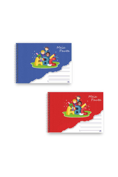 CADERNO MEIA PAUTA CD ESP. 60FLS MIX 275X200