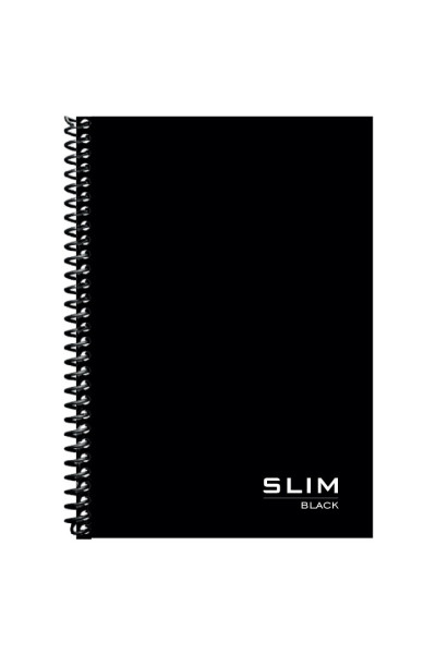 CADERNO 10X1 160 FOLHAS SLIM BLACK