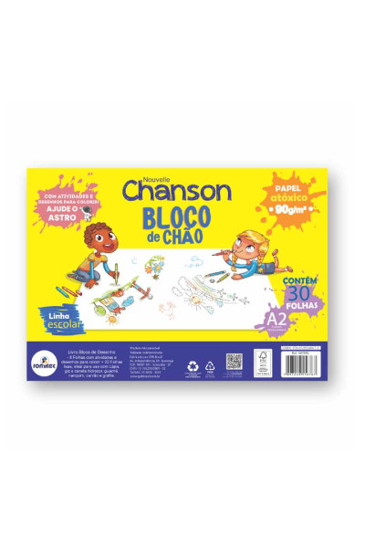 LIVRO CAD DESENHO DE CHÃO A2 NOUVELLE CHANSON 90GSM C/30FLS BRANCO