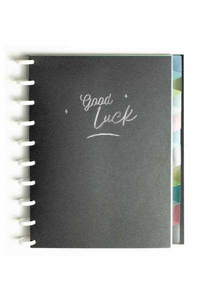 CADERNO DE DISCO UNIVERSITÁRIO COMPLETO MIOLO 90GSM PRETO