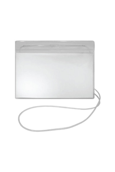 CRACHÁ HORIZONTAL EM PVC CRISTAL, 120MM X 80MM, ABERTURA SUPERIOR, PCT C/10