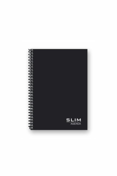 CADERNO AGENDA PERMANENTE 160 FOLHAS SLIM BLACK
