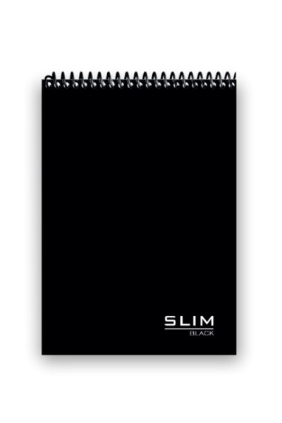 BLOCO ESPIRAL SUPERIOR 80 FOLHAS SLIM BLACK