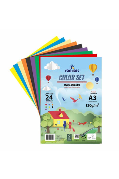 LIVRO DE ATIVIDADES COLOR SET, 120 GSM, C/ 24 FLS, FORMATO A3