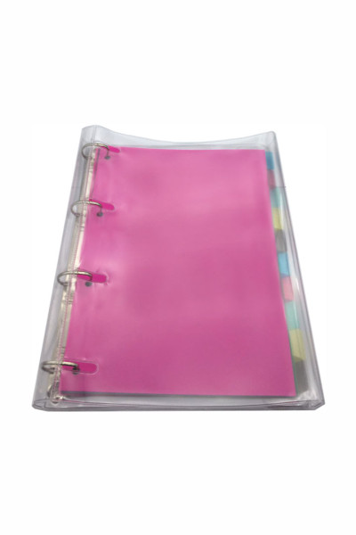CAD. ARG. EM PVC UNIV 4ARG ROSA BL 96FL + DIV