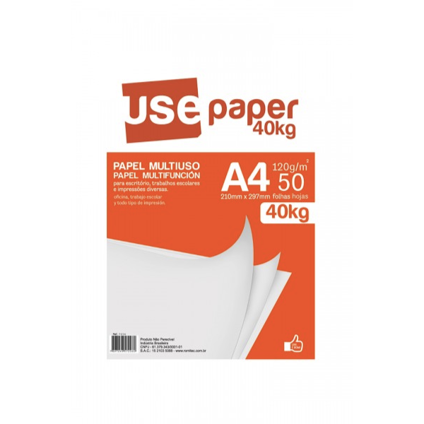 GPK Brasil - PAPEL SULFITE 120 GSM (40 KG), PCT C/50 FLS, FORMATO A4 ...