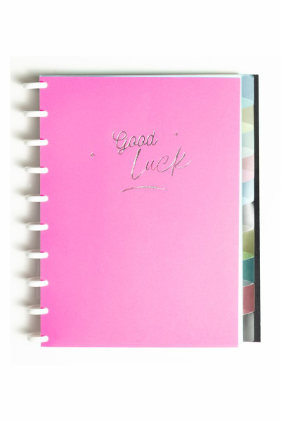 CADERNO DE DISCO UNIVERSITÁRIO COMPLETO MIOLO 90GSM PINK