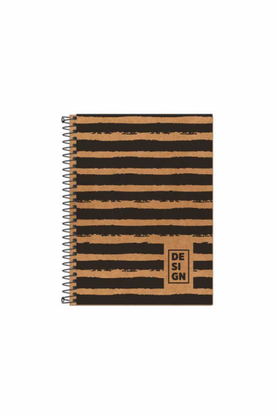 CADERNO 1/4 96 FL ESPIRAL CAPA FLEXÍVEL KRAFT