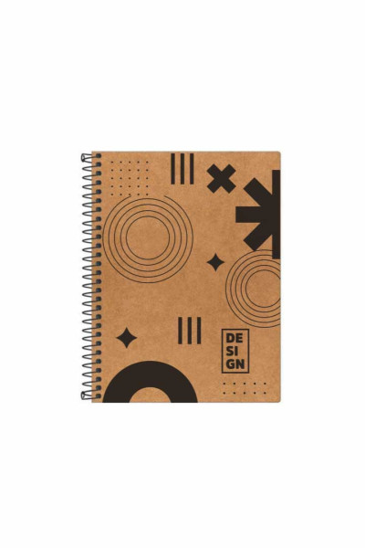 CADERNO 1/4 48 FL ESPIRAL CAPA FLEXÍVEL KRAFT