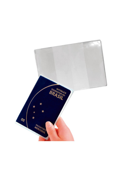 CAPA PARA PASSAPORTE EM PVC CRISTAL 0,15MM,FORMATO 130MM X 190MM