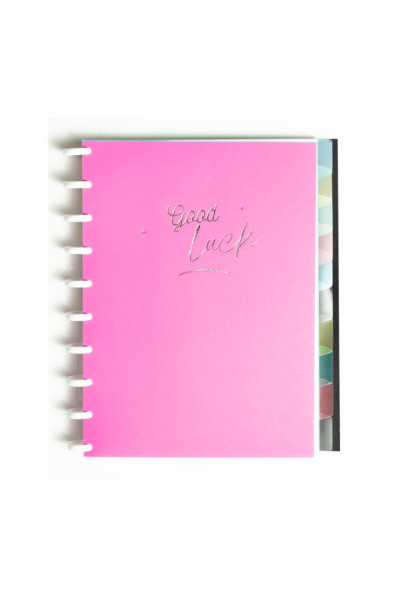 CADERNO DE DISCO COLEGIAL COMPLETO MIOLO 90GSM PINK