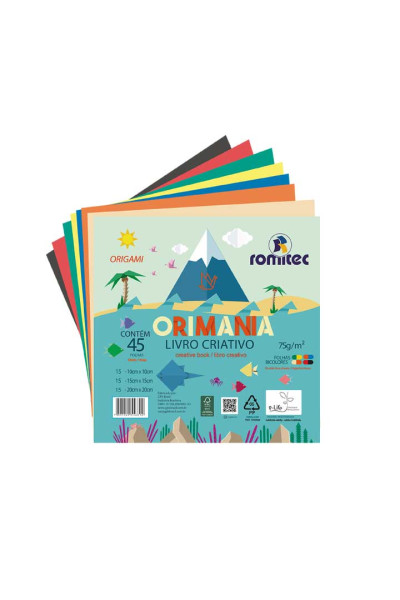 LIVRO DE ATIVIDADES ORIMANIA 3 EM 1, 75 GSM, PCT C/45FL, FORMATO 200 MM X 200 MM, FLS BICOLORES