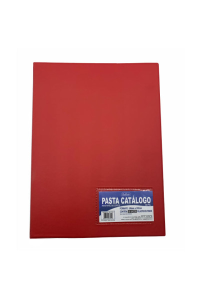 PASTA CATÁLOGO PVC C/ VISOR 50S VERMELHA