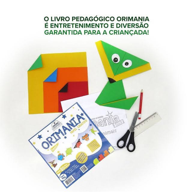 LIVRO DE ATIVIDADES ORIMANIA 3 EM 1, 75 GSM, PCT C/45FL, FORMATO 200 MM X 200 MM, FLS BICOLORES