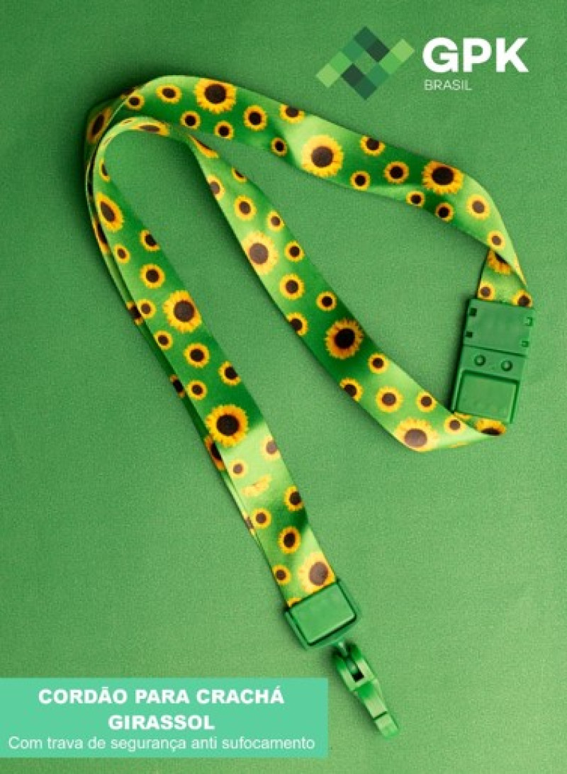 CORDÃO PARA CRACHÁ GIRASSOL PT C/2