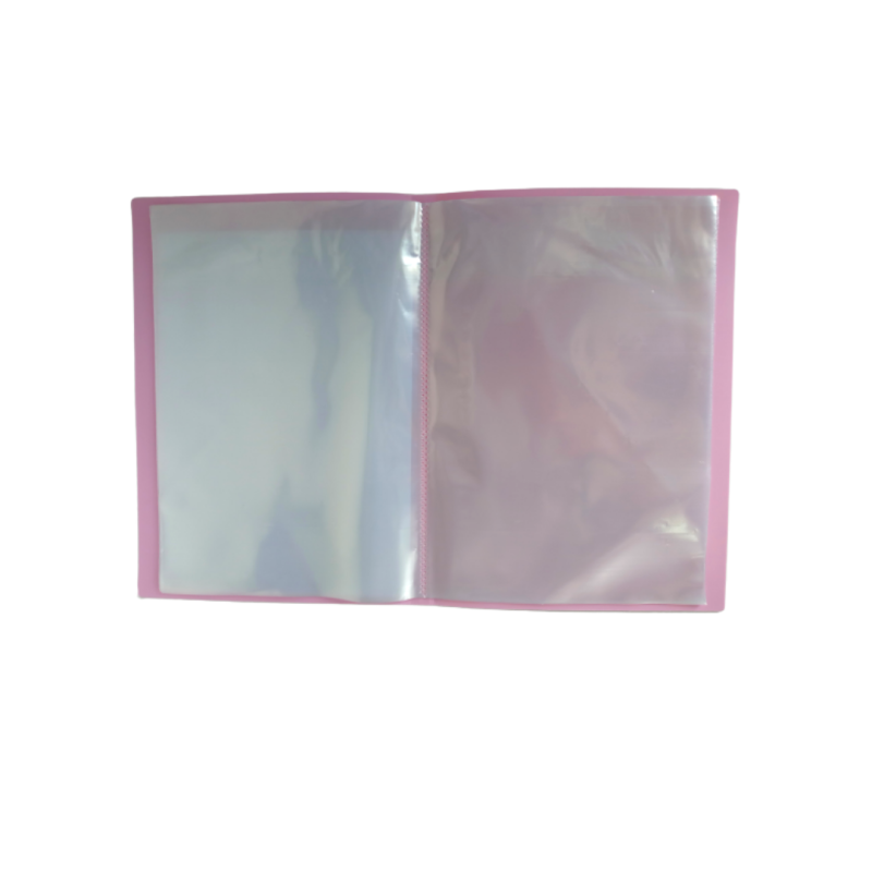 PASTA CATÁLOGO CLEAR PLASTIC FOLDER TOM PASTEL PP, C/20 SACOS, ROSA BEBÊ, FORMATO A4