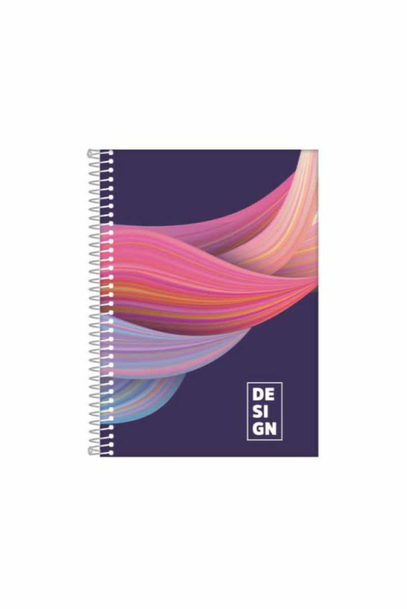 CADERNO 1/4 80FL 1X1 ESPIRAL CAPA DURA DESING