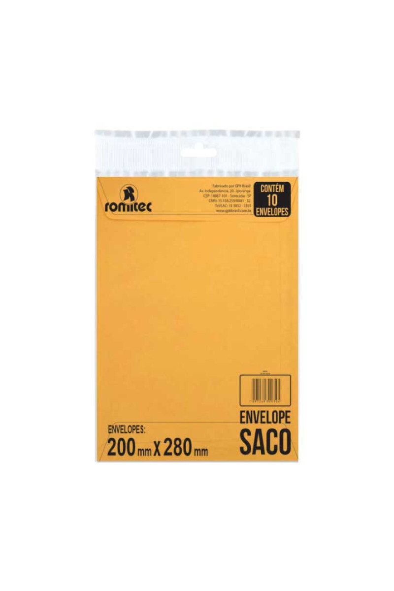 ENVELOPE SACO KRAFT OURO - 10 UNID. (200mm X 280mm)