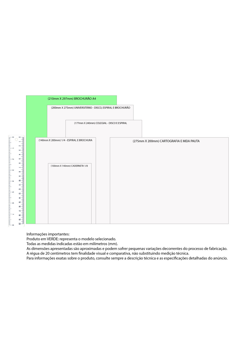 CADERNO BROCHURAO FLEX 60FLS C/ PAUTA 210MM X 297MM