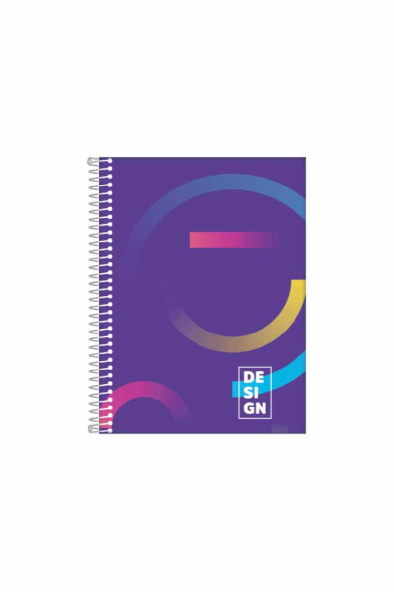 CADERNO 1/4 80FL 1X1 ESPIRAL CAPA DURA DESING