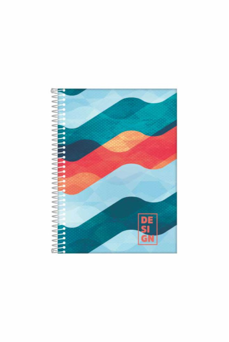 CADERNO 1/4 80FL 1X1 ESPIRAL CAPA DURA DESING