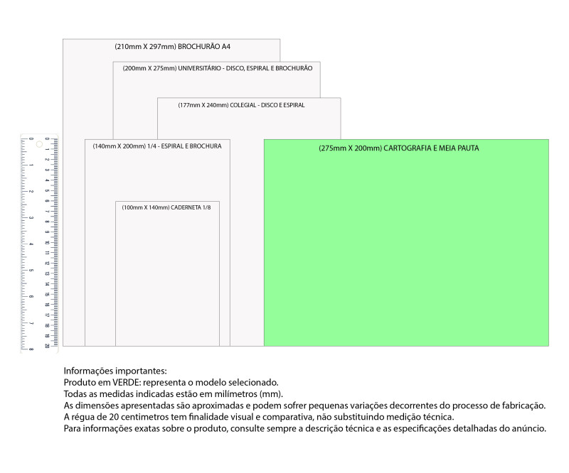 CADERNO MEIA PAUTA CD ESP. 60FLS MIX 275X200